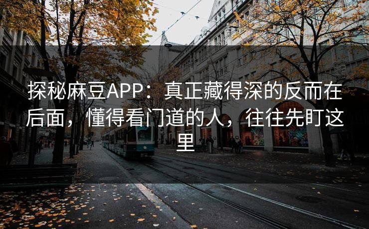 探秘麻豆APP：真正藏得深的反而在后面，懂得看门道的人，往往先盯这里  第1张