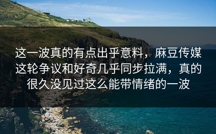 这一波真的有点出乎意料，麻豆传媒这轮争议和好奇几乎同步拉满，真的很久没见过这么能带情绪的一波  第1张