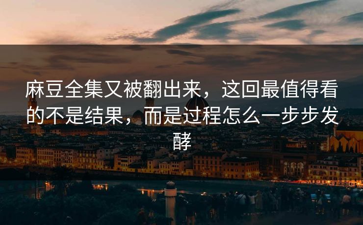 麻豆全集又被翻出来,这回最值得看的不是结果,而是过程怎么一步步发酵 第1张 麻豆全集又被翻出来,这回最值得看的不是结果,而是过程怎么一步步发酵 第1张